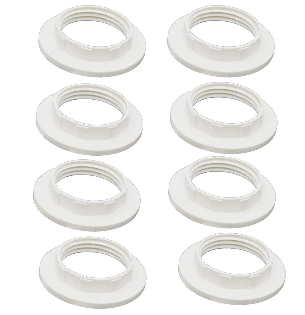 KingYH 8 Pack Lamp Shade Ring Converter E27 Plastic Lamp Shade Reducer