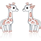 Cute Giraffe Earrings for Women - 925 Sterling Silver Giraffe Earrings Studs Cute Animal Studs Earrings Hypoallergenic Jewelry Gifts