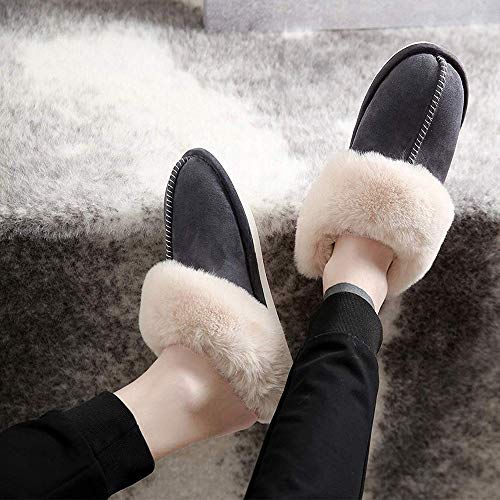Women's Fur Slippers Slip on Fluffy Warm Soft House Slippers, House Shoes by WATMAID