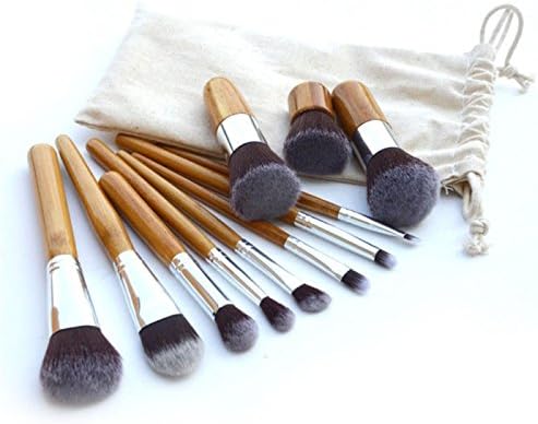 Makeup Organizers Bamboo Handle Cosmetic Makeup Brush Set Foundation Blush 11Pcs
