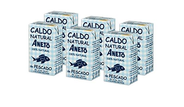 Aneto 100% Natural - Caldo de Pescado - caja de 6 unidades de 1 ...
