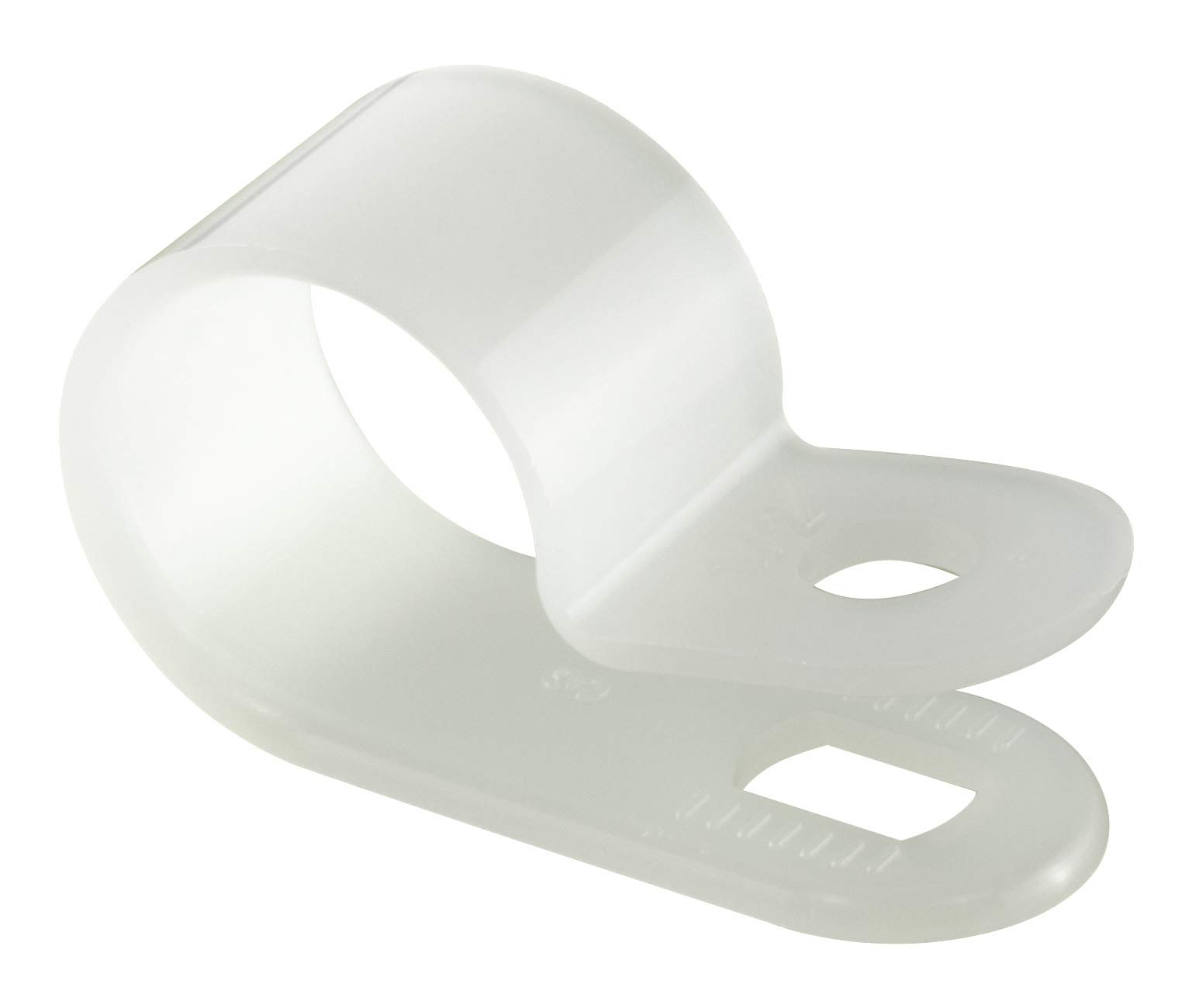 GTSE 100 Pack of White/Natural Nylon P-Clips, 12.7mm (1/2") Diameter, Plastic Cable Clips
