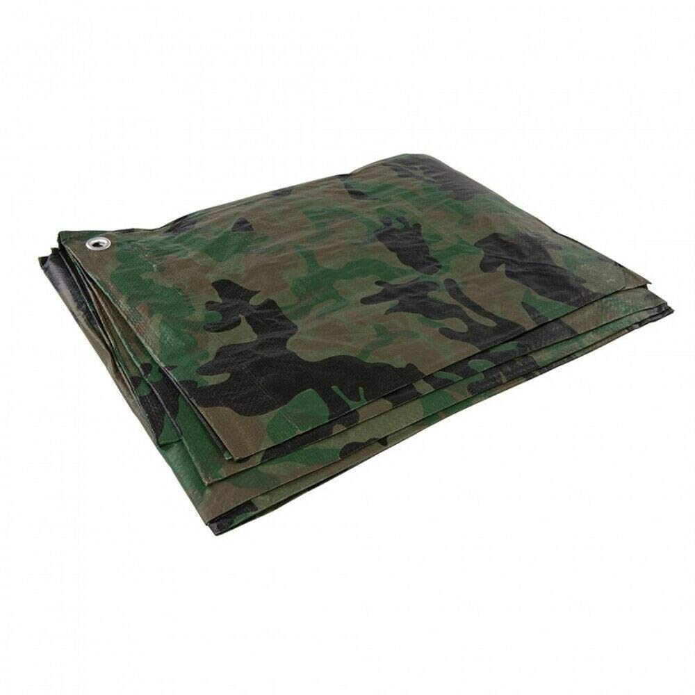 2 x 2 m Camo Tarpaulin Waterproof Heavy Duty Tarp Sheet Cover, Groundsheet - Waterproof, Weatherproof, Frost-Resistant, UV Protection, Universal, Multipurpose, Reinforced Eyelets