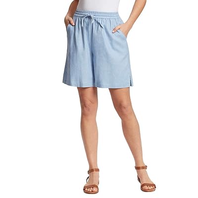 Gloria Vanderbilt Ladies Linen Blend Shorts Blue, Uganda Ubuy