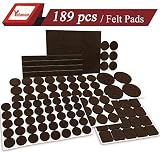 Yelanon Furniture Pads 189 Pieces - Self Adhesive Felt Pad Brown Felt Furniture Pads Anti Scratch Floor Protectors for Chair Legs Feet . for Protect Hardwood Tile Wood Floor & Laminate Flooring