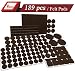 Yelanon Furniture Pads 189 Pieces - Self Adhesive Felt Pad Brown Felt Furniture Pads Anti Scratch Floor Protectors for Chair Legs Feet . for Protect Hardwood Tile Wood Floor & Laminate Flooring primary