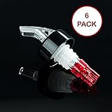 Tiger Chef 1 OZ Measured Liquor Pourer Tail with Collar Liquor Spout Pourer, 6 Pack