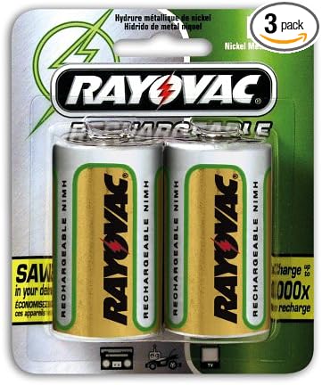 Rayovac nm713-2 rechargeable nimh d batteries (two-pack) (012800476572)