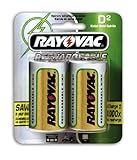 Rayovac Rechargeable NiMH Batteries, D Size, 2-Count Packages (Pack of 3)