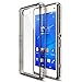 Ringke Fusion Compatible with Xperia Z3 Compact Case Crystal Clear PC Back TPU Bumper with Screen Protector Drop Protection, Shock Absorption Technology Attached Dust Cap - Smoke Black