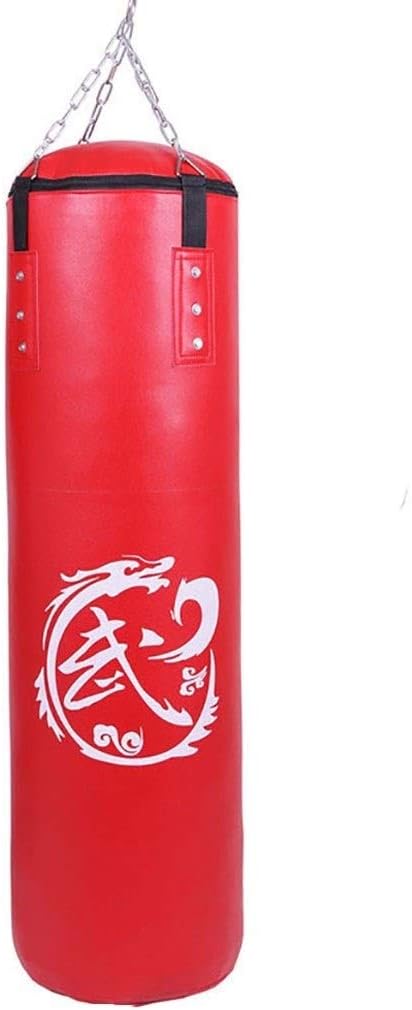 WANGYI Pedestal Boxing Bags Punch Bag Kick Boxing Filled Set Heavy MMA Training Youth Martial Arts Gloves Punching Mitts Hanging Chain Ceiling Hook Muay Thai (Color : Red, Size : 100cm)