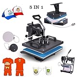 Superland Power Heat Press 5 in 1 Industrial-Quality 12-by-15-Inch Multifunctional Sublimation T-Shirt Hat Mug Heat Press Machine (5 in 1: 12