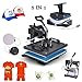 Superland Power Heat Press 5 in 1 Industrial-Quality 12-by-15-Inch Multifunctional Sublimation T-Shirt Hat Mug Heat Press Machine (5 in 1: 12
