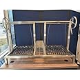 Double Santa Maria Grill Built in BBQ Cooking Grill with brasero -Argentine Barbecue V grate adjustable height