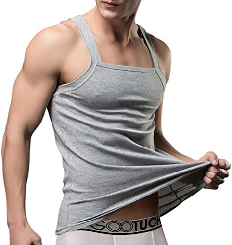 GOOTUCH Men`s Cotton Square Neck Tank Top Sport Tanks Camis