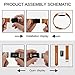POY Replacement Bands Compatible for Fitbit Charge 2, Genuine Leather Wristbands, Bamboo Brown