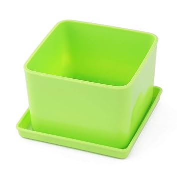 SLB Works Melamine Windowsill Garden Square Plant Succulent Holder Flower Pot Container Green