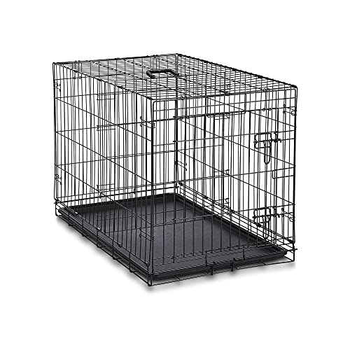 Amazon Basics Single Door Folding Metal Dog Crate Kennel with Liner