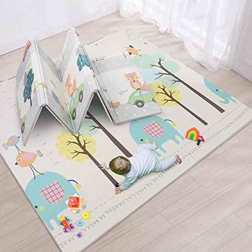 Elantrip Foldable Waterproof NonToxic Baby Crawling Mat, 77x70x0.6