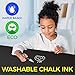 White Chalk Markers Fine tip 3mm by K&Mom - Liquid chalk marker pen White - Pack of 2 for Chalkboards labels, Bistro menu boards, Glass, Windows