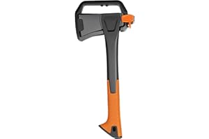 DESHIL X14 Hatchet Axe, 14” Camping Axe for Wood Splitting & Kindling with Nylon Hollow Handle, Anti-Slip Shock Absorption Grip for Outdoor Survival, Firewood, Hiking & Yard Tools