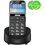 UNIWA Unlocked Cell Phone 3G Senior Cell Phone WCDMA GSM Cell Phone for Senior Citizen &amp; Kids 2.31” Curved Screen Embossed Keyboard Big Button Big Font SOS Emergency Simple Phone with Charging Dock