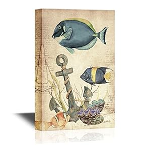 Vintage Style Tropical Fish and The Anchor