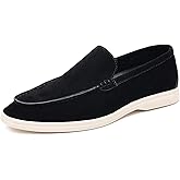 Suede Loafers for Men Slip-On Casual Dress Shoes Lightweight Walking Moccasins with Comfort Sole for Office Work Daily Travel Shoes