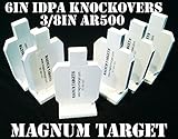 6in IDPA Knock-over Shooting Targets - 3/8in AR500 Steel - 6pc Rifle Target Set