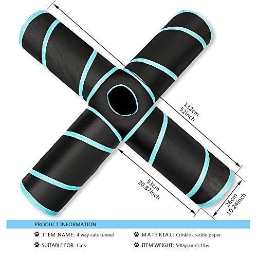 Katzentunnel-Katzenspielzeug-4-Wege-Katze-Tunnel-Pet-Cat-Play-Tunnel-Tube-zusammenklappbar-Ktzchen-Spielzeug-Spiel-Tunnel-fr-KatzenWelpenKaninchen-Indoor-und-Outdoor