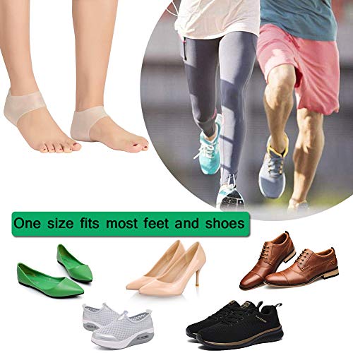 image for Feeke (8PCS) Silicone Heel Protectors,Heel Cups,Gel Heel Cushion,Plant