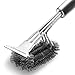 QSUBFPYK Scraper Grill Brush, 18 Inches Best BBQ Cleaning Brush - Stainless Steel 3-in-1 BBQ Cleaning Brush Provides Easy Cleaning, Full Stainless Steel Handle, Great BBQ Tool