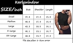 Karlywindow Men's Cropped Tank Top Solid Basic