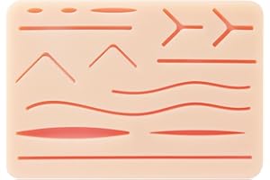 Harbin Design Large Premium 3-Layer Suture Practice Pad w/Wounds on Anti-Slip Base (7.2" x 5.2") | The Original - Will Not Easily Separate, Tear, Rip | for Practicing Suturing Doctors,Students