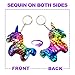 Unicorn Party Favors - Magic Reversible Mermaid Sequin Unicorn Keychains Birthday Party Supplies Christmas Decoration for Kids Girls (Unicorn Sequins Keychain-12 Packs)