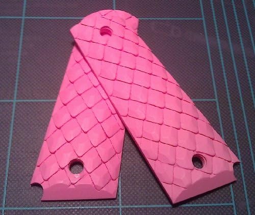 Custom "Dragon Scales" High-Impact Polymer 1911 Grips in Pink