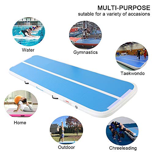 KIKILIVE Inflatable Gymnastics Mat, 4 /8inches Thickness Length Between