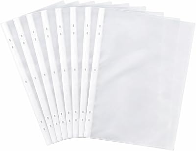 1ABOVE Premium 60 Micron A4 Punched Plastic Wallets 100 Pack