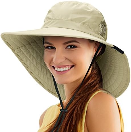 TirriniaWomens Sun Hat Extra Wide Hard Brim Large Boonie Fishing Safari Hiking Cap