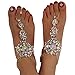 Holylove 1 Pair 2 Color Crystal Foot Jewelry for Women Barefoot Sandals Beach Wedding with Gift Box (Crystal AB039)