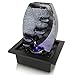 SereneLife 4-Tier Desktop Electric Water Fountain Decor w/ LED - Indoor Outdoor Portable Tabletop Decorative Zen Meditation Waterfall Kit Includes Submersible Pump & 12V Power Adapter - SLTWF78LED
