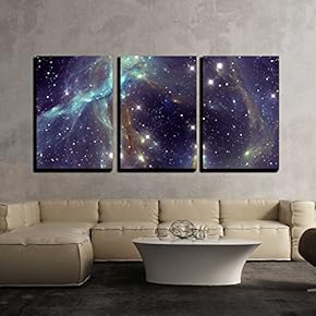 Colorful Space Star Nebula x3 Panels