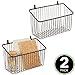 mDesign Small Metal Wire Wall Mounted Storage Organizer Basket Bin for Hanging in Kitchen, Garage, Entryway, Mudroom, Bedroom, Bathroom, Laundry Room - Unity Collection - 2 Pack - Bronze
