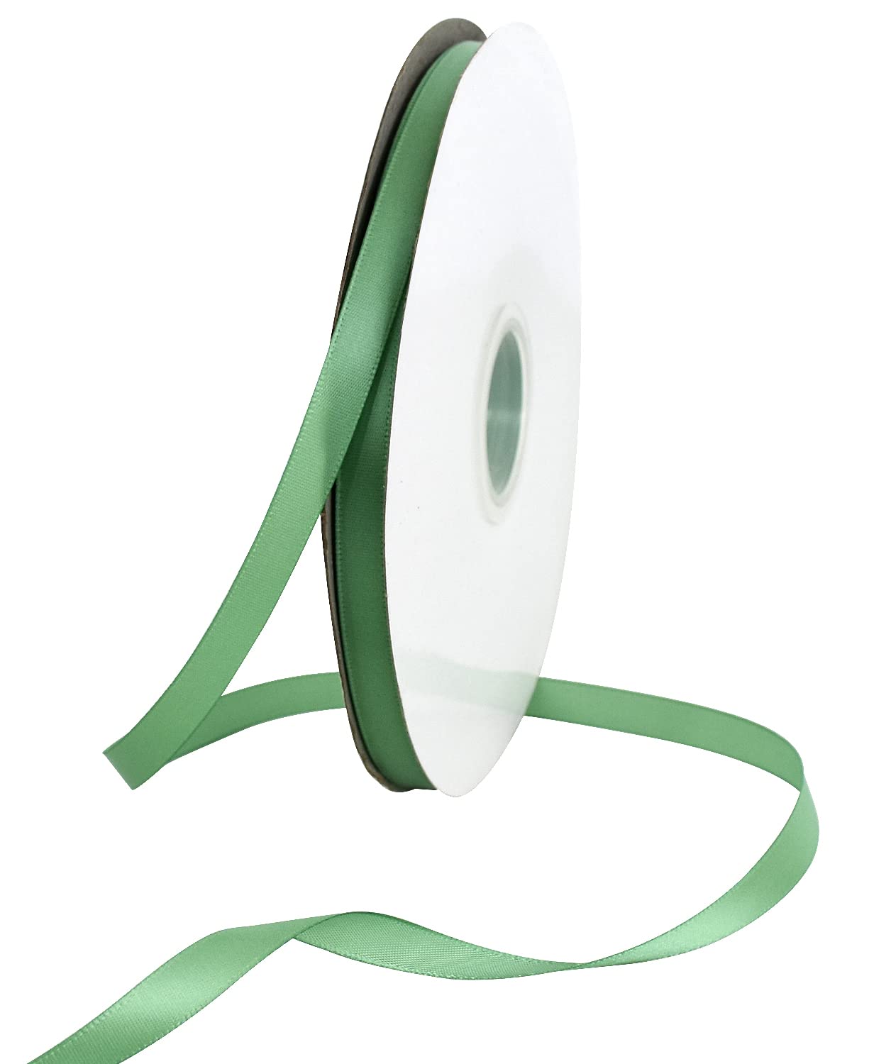 TONIFUL 3/8 Inch x 100yds Sage Green Satin Ribbon Thin Solid Fabric Ribbons Roll for Gift Wrapping Invitation Floral Hair Balloons Craft Sewing Party Wedding Popsicles Decoration Valentine's Day