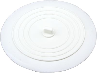 kuou 6 Inch Silicone Drain Stopper White Bath Plug for Sink Tub Kitchen