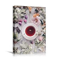 Canvas Wall Art Coffee Cup Coffee Drinks Farmhouse/Country Kitchen Multicolor Photography Urban - 12x18 inches