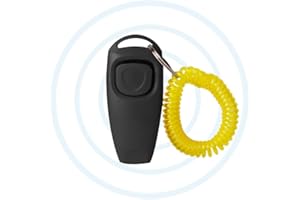 AHERO 2 in 1 Dog Whistle&Clicker, Dog Training Tool Make Dogs Come to You,Stop Barking,Behavior Aids(Black)