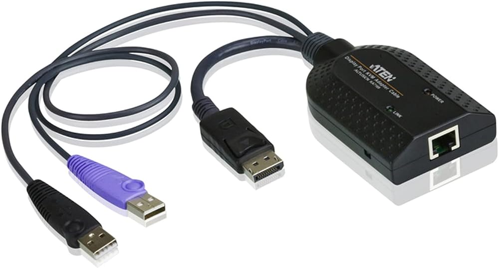 ATEN KA7169 DisplayPort USB Virtual Media KVM Adapter Cable Smart Card Reader