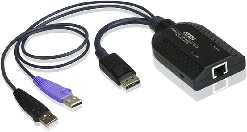 ATEN KA7169 DisplayPort USB Virtual Media KVM Adapter Cable Smart Card Reader