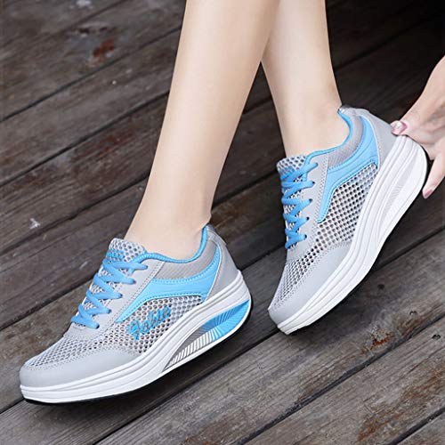 Women Platform Tennis Shoes - Ladies Breathable Workout Trail Running Lightweight Sneakers - Casual Comfortable Hiking Shoes - Thumbnail 5